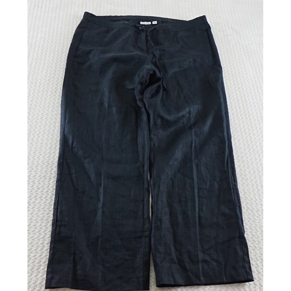 Kim Rogers Cropped Dress Pants Women's Size 12 Petite Black Pockets Career